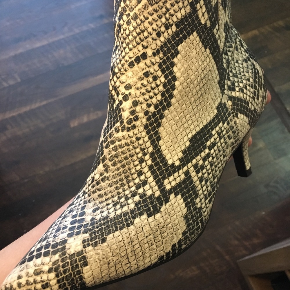 Snakeskin booties